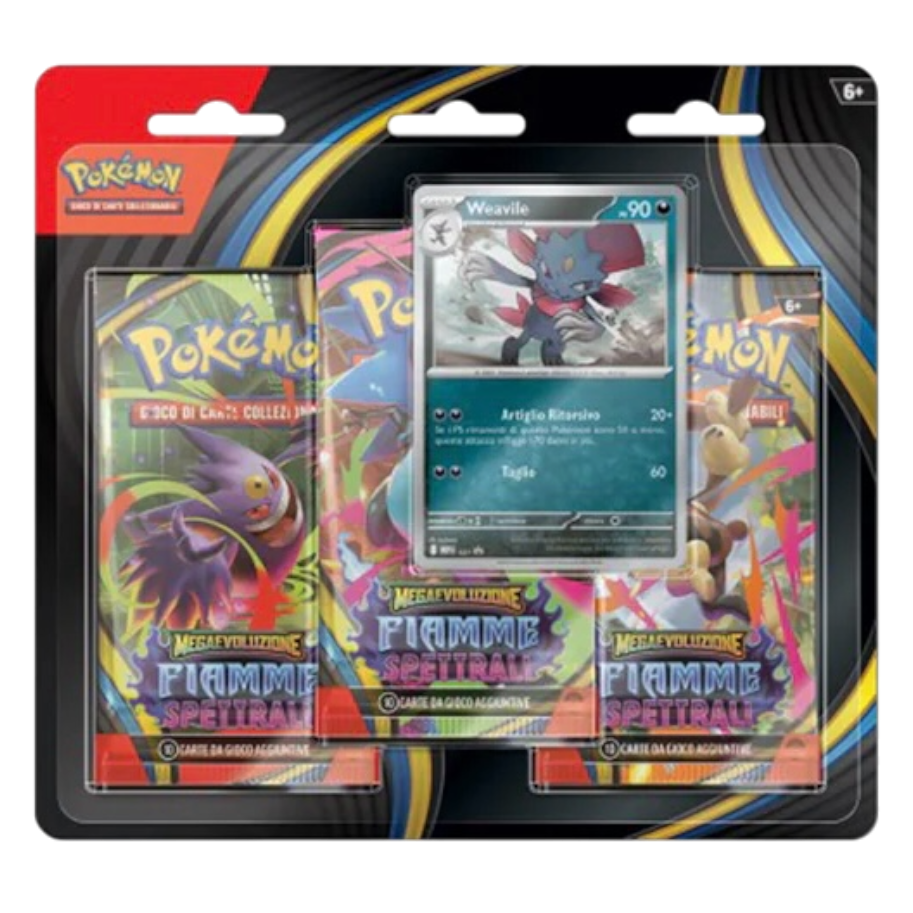 Megaevoluzione - Fiamme Spettrali - Blister 3 pack con Weavile - (ITA) 🇮🇹
